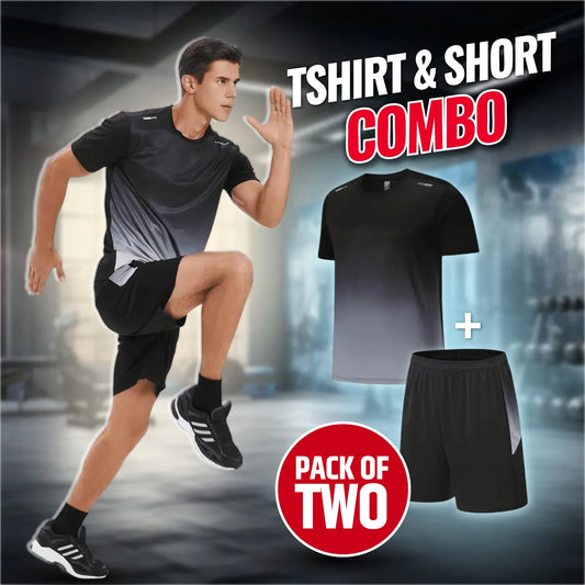2-Piece Combo Set Men's Outdoor Sports Quick-Drying Breathable🏃‍♂️👕 (Get Shorts Free🔥