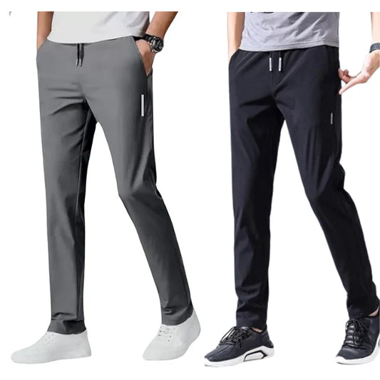 + 2 Pcs Combo Men's Regular Fit Lycra Track Pants (Pack of 2)